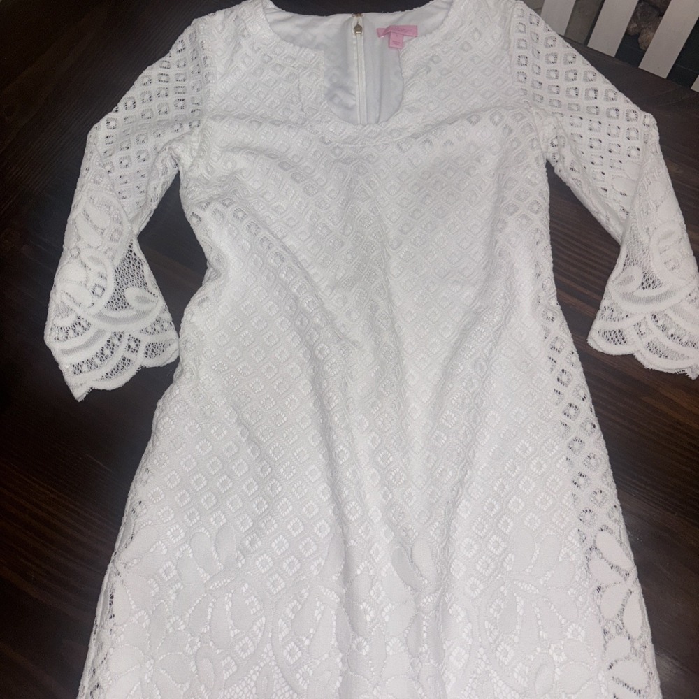 Lilly Pulitzer Mara Resort White Paradise Island Dress Sz Small  Wedding Lined
